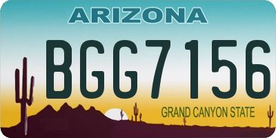 AZ license plate BGG7156