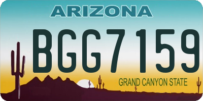 AZ license plate BGG7159