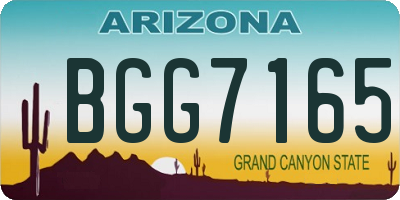 AZ license plate BGG7165