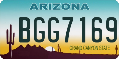 AZ license plate BGG7169