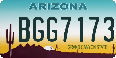 AZ license plate BGG7173