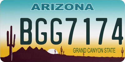 AZ license plate BGG7174