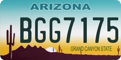 AZ license plate BGG7175