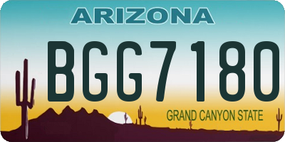 AZ license plate BGG7180