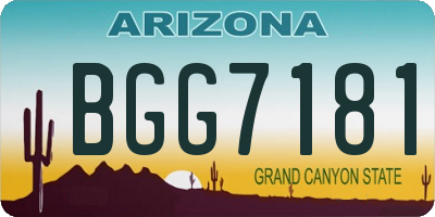 AZ license plate BGG7181