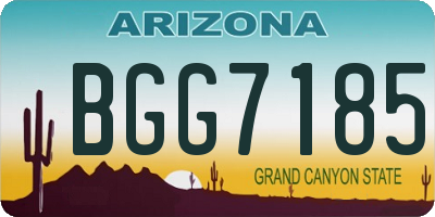AZ license plate BGG7185