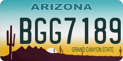 AZ license plate BGG7189