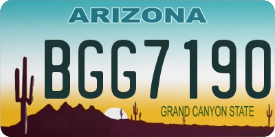 AZ license plate BGG7190