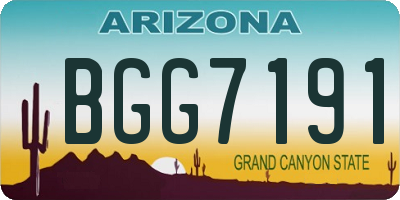 AZ license plate BGG7191