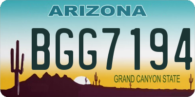 AZ license plate BGG7194