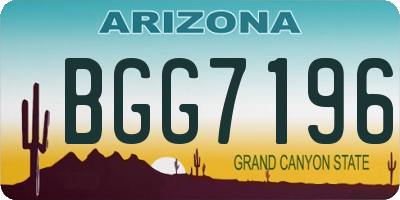 AZ license plate BGG7196