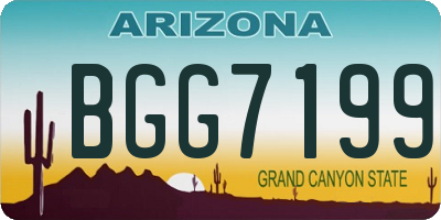 AZ license plate BGG7199