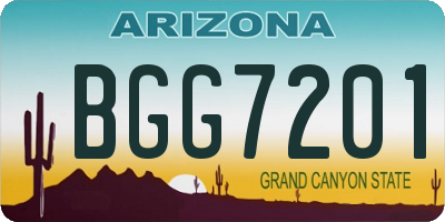 AZ license plate BGG7201