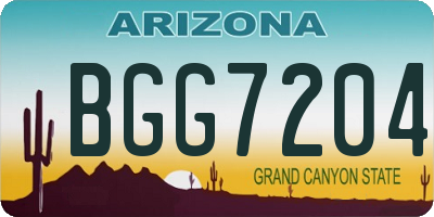AZ license plate BGG7204