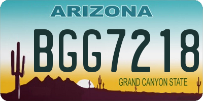 AZ license plate BGG7218