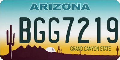 AZ license plate BGG7219