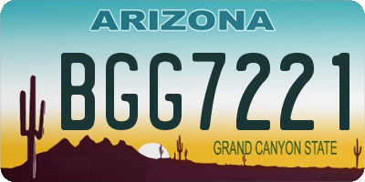 AZ license plate BGG7221