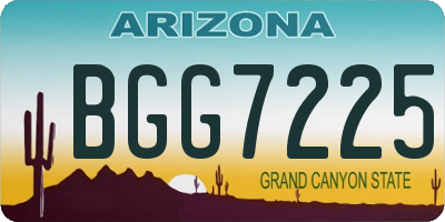 AZ license plate BGG7225