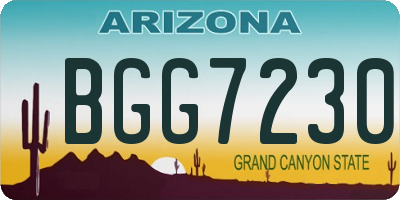 AZ license plate BGG7230