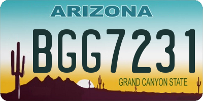 AZ license plate BGG7231