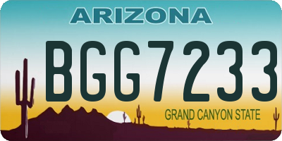 AZ license plate BGG7233