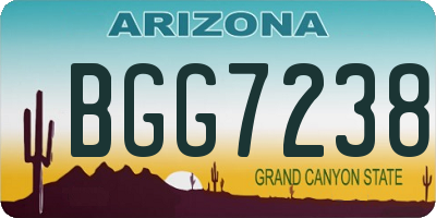 AZ license plate BGG7238