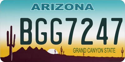 AZ license plate BGG7247