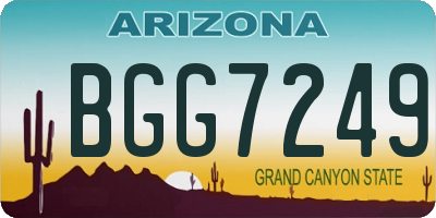 AZ license plate BGG7249