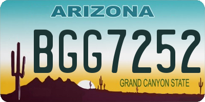 AZ license plate BGG7252