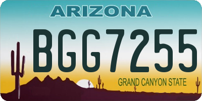 AZ license plate BGG7255