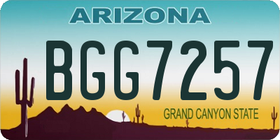 AZ license plate BGG7257