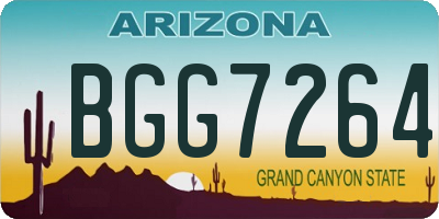 AZ license plate BGG7264