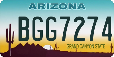 AZ license plate BGG7274