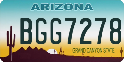 AZ license plate BGG7278