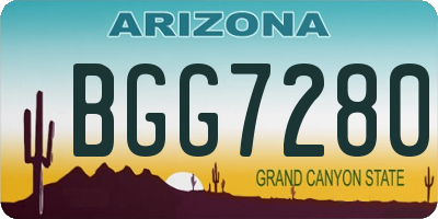 AZ license plate BGG7280