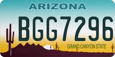 AZ license plate BGG7296