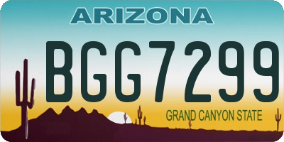 AZ license plate BGG7299