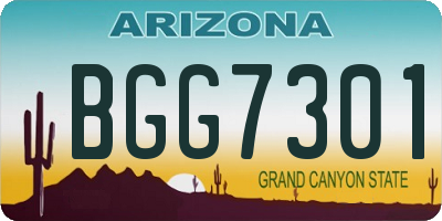 AZ license plate BGG7301