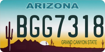 AZ license plate BGG7318