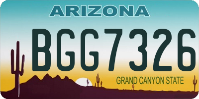 AZ license plate BGG7326