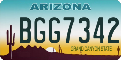 AZ license plate BGG7342