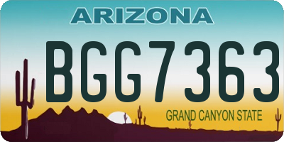 AZ license plate BGG7363