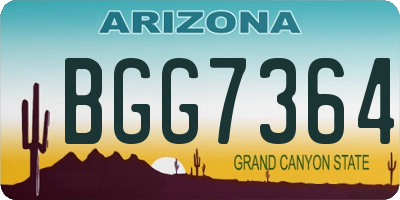 AZ license plate BGG7364