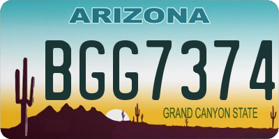 AZ license plate BGG7374