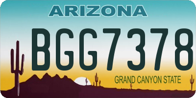 AZ license plate BGG7378