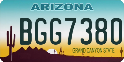 AZ license plate BGG7380