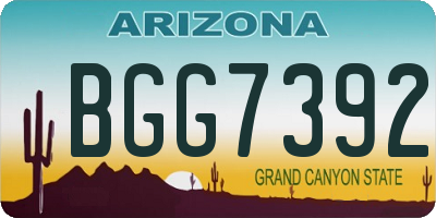 AZ license plate BGG7392