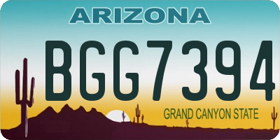AZ license plate BGG7394