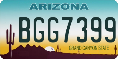 AZ license plate BGG7399