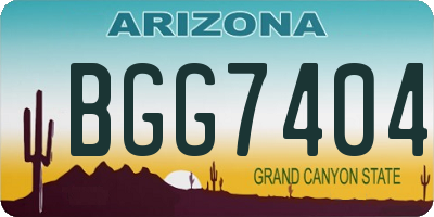 AZ license plate BGG7404